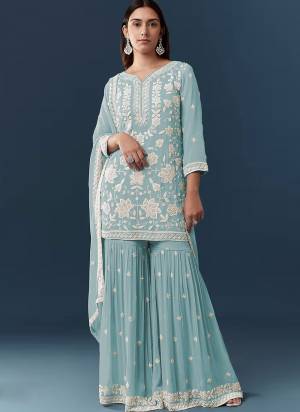 Attractive These Party Wear Designer Sharara Suit in Fine Colored.These Top Are Georgette And Dupatta Are Fabricated On Georgette Pair With Georgette Bottom.Its Beautified With Santoon Inner.Its Beautified With Heavy Designer Embroidery Work.