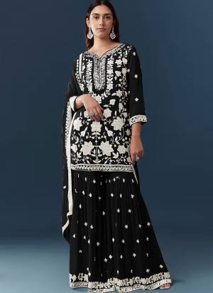 Attractive These Party Wear Designer Sharara Suit in Fine Colored.These Top Are Georgette And Dupatta Are Fabricated On Georgette Pair With Georgette Bottom.Its Beautified With Santoon Inner.Its Beautified With Heavy Designer Embroidery Work.