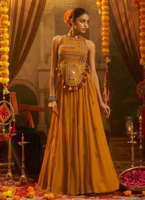 Attrective These Beautiful Looking Navratri Party Wear Readymade Top Plazzo Dress.These Top And Bottom Are Georgette Fabricated.Its Beautified With Disigner Thread,Mirror,Artifcial Shells Work.