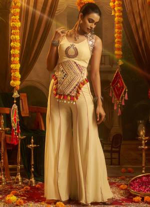 Attrective These Beautiful Looking Navratri Party Wear Readymade Top Plazzo Dress.These Top And Bottom Are Georgette Fabricated.Its Beautified With Disigner Thread,Mirror,Artifcial Shells Work.