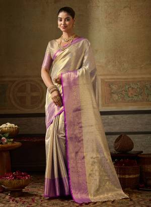 Looking These Fastive And Party Wear Saree in Fine Colored.These Saree And Blouse is Fabricated On Kanchivaram Silk.Its Beautified With Weaving Jari Designer.