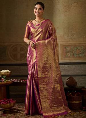 Looking These Fastive And Party Wear Saree in Fine Colored.These Saree And Blouse is Fabricated On Kanchivaram Silk.Its Beautified With Weaving Jari Designer.