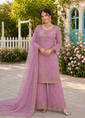  Looking These Party Wear Suit in Fine Colored Pair Plazzo With Dupatta.These Top,Bottom And Dupatta Are Rose Gold Fabricated.Its Beautified With Designer Heavy Beads Embroidery Work.