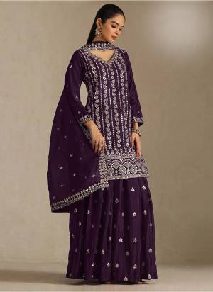Looking These Party Wear Designer Plazzo Suits in Fine Colored Pair With Dupatta.These Top Are Chinon And Dupatta Are Fabricated On Chinon Pair With Chinon Bottom And Inner.Its Beautified With Designer Embroidery Work.