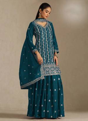 Looking These Party Wear Designer Plazzo Suits in Fine Colored Pair With Dupatta.These Top Are Chinon And Dupatta Are Fabricated On Chinon Pair With Chinon Bottom And Inner.Its Beautified With Designer Embroidery Work.