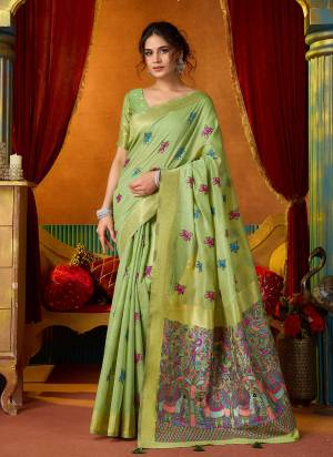 Looking These Fancy Party Wear Saree in Fine Colored.These Saree Are Modal Silk And Blouse is Modal Silk Fabricated.Its Beautified With Woven Katha Designer.