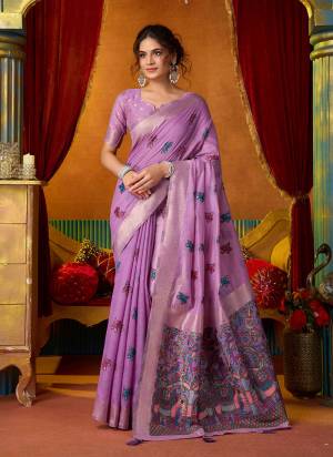 Looking These Fancy Party Wear Saree in Fine Colored.These Saree Are Modal Silk And Blouse is Modal Silk Fabricated.Its Beautified With Woven Katha Designer.