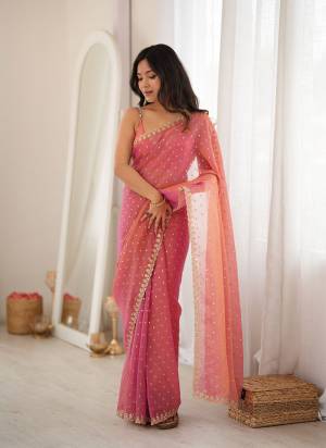 Looking These Fancy Party Wear Saree in Fine Colored.These Saree Are Moss Butti And Blouse is Moss Butti Fabricated.Its Beautified With Heavy Woven Butti Designer With Embroidery Cut Work.