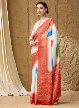 Looking These Party Wear Ready To Wear Saree in Fine Colored.These Saree Are Satin And Blouse is Satin Fabricated.Its Beautified With Designer Bandhani Printed.