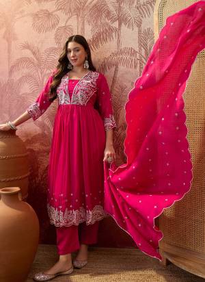 Looking These Beautiful Looking Readymade Suits.These Top Are Vichitra Silk And Bottom Are Rayon And Vichitra Silk Dupatta Fabricated.Its Beautified  With Disigner Embroidery Work.