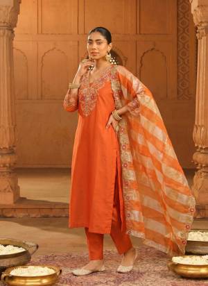 Looking These Beautiful Looking Readymade Suits.These Top Are Silk Blend And Bottom Are Silk Blend And Viscose Jacquard Dupatta Fabricated.Its Beautified  With Disigner Embroidery Work.