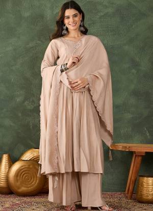 Looking These Beautiful Looking Readymade Suits.These Top Are Silk And Bottom Are Silk And Chanderi Dupatta Fabricated.Its Beautified  With Disigner Embroidery Work.