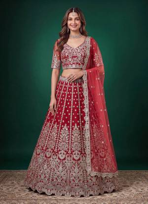 For A Designer Look,Grab These Lehenga Choli in Fine Colored.These Lehenga And Blouse Are Fabricated On Soft Net Pair With Dupatta Are Net.Its Beautified With Dori,Jari,Multyple Sequance Embroidery Work.