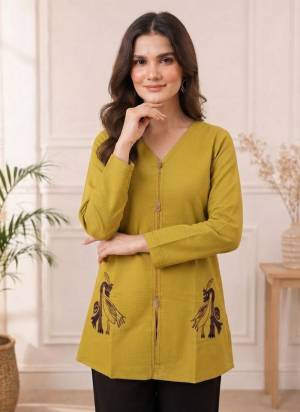 Looking These Beautiful Looking Readymade Short Tunic Top.These Top is Fabricated On Cotton Silk.Its Beautified With Designer Embroidery Work.