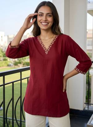 Looking These Beautiful Looking Readymade Short Tunic Top.These Top is Fabricated On Roman Silk.Its Beautified With Designer Embroidery Work.