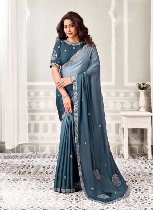 Look Attrective These Designer Party Wear Saree in Fine Colored.These Saree Are Lustrous Satin Silk And Blouse Satin Silk is Fabricated.Its Beautified Desiger Embroidery,Pearl,Stone Work.
