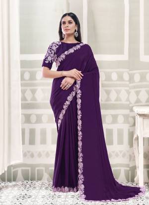 Look Attrective These Designer Party Wear Saree in Fine Colored.These Saree Are Crepe Silk And Blouse Japan Poly is Fabricated.Its Beautified Desiger Embroidery,Pearl,Stone Work.