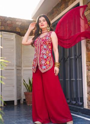 Garb These Beautiful Looking Readymade Suits.These Top Are Georgette And Bottom Are Georgette And Georgette Dupatta Fabricated.Its Beautified  With Disigner Embroidery Work.