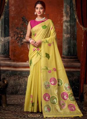 Looking These Fancy Party Wear Saree in Fine Colored.These Saree Are Khadi Cotton And Blouse is Khadi Cotton Fabricated.Its Beautified With Woven Multy Thread Designer.