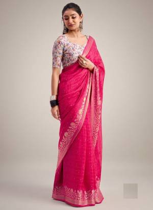 Garb These Party Wear Saree in Fine Colored.These Saree Are Chiffon And Blouse is Art Silk Fabricated.Its Beautified With Woven Designer.