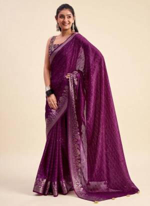 Garb These Party Wear Saree in Fine Colored.These Saree Are Chiffon And Blouse is Art Silk Fabricated.Its Beautified With Woven Designer.
