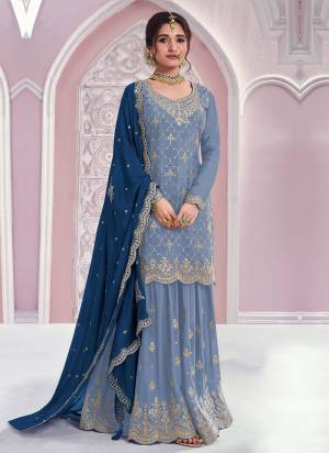 Garb These Fancy Designer Plazzo Suit in Fine Colored Pair With Bottom And Dupatta.These Top Are Chinon And Dupatta Are Fabricated On Chinon Pair With Chinon Bottom.Its Beautified With Santoon Inner.Its Beautified With Heavy Designer Embroidery Work.