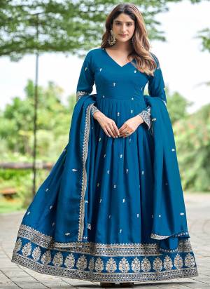 Attactive These Beautiful Looking Readymade Long Gown With Dupatta.These Gown Are Art Silk And Art Silk Dupatta With Crepe Bottom Fabricated.Its Beautified With Designer Embroidery Work.