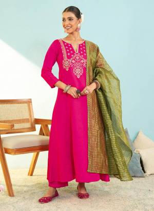 Garb These Suit in Fine Colored Pair With Bottom And Dupatta.These Top Are Silk Slub And Bottom Are Fabricated On Viscose Slub Pair With Viscose Jari Dupatta.Its Beautified With Designer Embroidery Work.