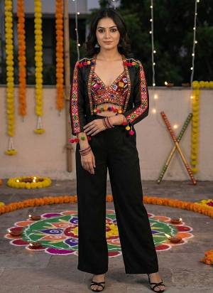 Attactive These Designer Navratri Ready Made Top With Jacket in Fine Colored.These Top Are Cotton And Jacket Are Fabricated On Cotton Pair.Its Beautified With Designer Kutchi Mirror Embroidery Work.