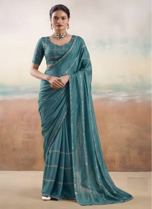 Looking These Party Wear Saree in Fine Colored.These Saree Are Chiffon And Blouse is Chiffon Fabricated.Its Beautified With Designer Embroidery Work.
