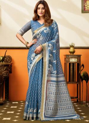 Garb These Fancy Party Wear Saree in Fine Colored.These Saree Are Cotton And Blouse is Cotton Fabricated.Its Beautified With Woven Jacquard Designer.
