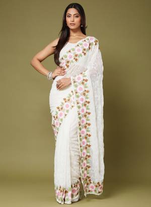Attractive These Party Wear Saree in Fine Colored.These Saree Are Moss Chiffon And Blouse is Moss Chiffon Fabricated.Its Beautified With Designer Multy Thread,Sequance Embroidery Work.
