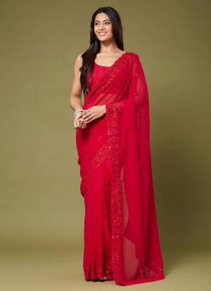 Attractive These Party Wear Saree in Fine Colored.These Saree Are Georgette And Blouse is Georgette Fabricated.Its Beautified With Designer Thread,Sequance Embroidery Work.