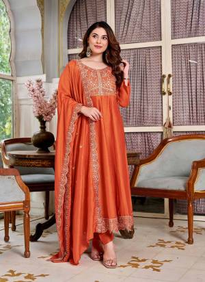 Garb These Suit in Fine Colored Pair With Bottom And Dupatta.These Top Are CP Vichitra And Bottom Are Fabricated On CP Vichitra Pair With CP Vichitra Dupatta.Its Beautified With Designer Embroidery Work.