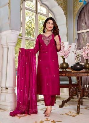 Garb These Suit in Fine Colored Pair With Bottom And Dupatta.These Top Are Viscose Glass And Bottom Are Fabricated On Viscose Glass Pair With Chanderi Dupatta.Its Beautified With Designer Embroidery Work.