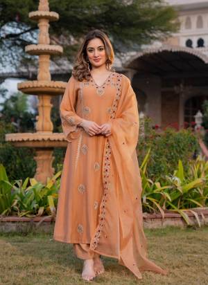 Garb These Suit in Fine Colored Pair With Bottom And Dupatta.These Top Are Crunchy And Bottom Are Fabricated On Crunchy Pair With Organza Dupatta.Its Beautified With Designer Embroidery Work.
