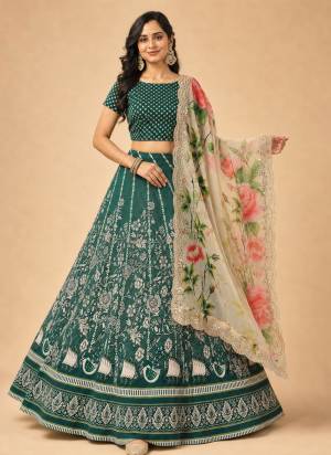 For A Fancy Designer Look,Grab These Lehenga Choli With Dupatta in Fine Colored.These Lehenga Are Satin Silk And Choli Are Silk And Dupatta Are Fabricated On Organza Pair.Its Beautified With Designer Digital Printed With Embroidery Work Dupatta.