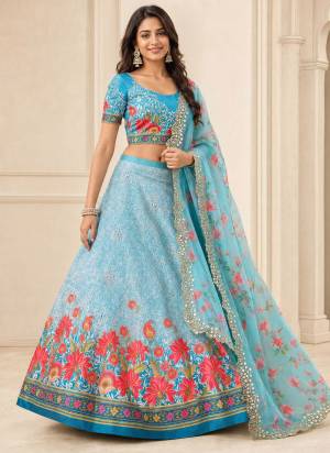 For A Fancy Designer Look,Grab These Lehenga Choli With Dupatta in Fine Colored.These Lehenga Are Satin Silk And Choli Are Silk And Dupatta Are Fabricated On Organza Pair.Its Beautified With Designer Digital Printed With Embroidery Work Dupatta.