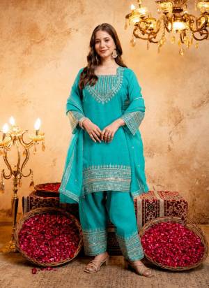 Looking These Party Wear Suit in Fine Colored Pair With Bottom And Dupatta.These Top Are Crunchy And Bottom Are Fabricated On Crunchy Pair With Crunchy Dupatta.Its Beautified With Designer Embroidery Work.