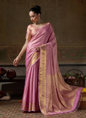 Garb These Fastive And Party Wear Saree in Fine Colored.These Saree And Blouse is Fabricated On Kanchivaram Silk.Its Beautified With Weaving Jari Designer.