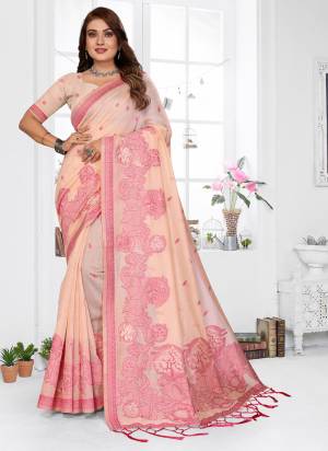 Attractive These Festive Party Wear Saree in Fine Colored.These Saree And Blouse is Fabricated On Spun Cotton.Its Beautified With Weaving Jacquard Designer.