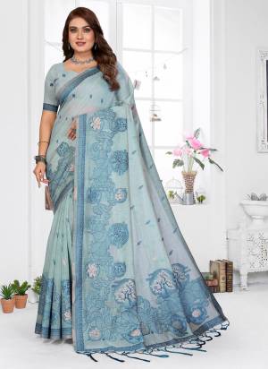 Attractive These Festive Party Wear Saree in Fine Colored.These Saree And Blouse is Fabricated On Spun Cotton.Its Beautified With Weaving Jacquard Designer.