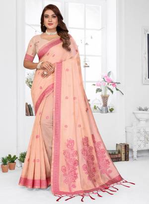 Garb These Festive Party Wear Saree in Fine Colored.These Saree And Blouse is Fabricated On Spun Cotton.Its Beautified With Weaving Jacquard Designer.