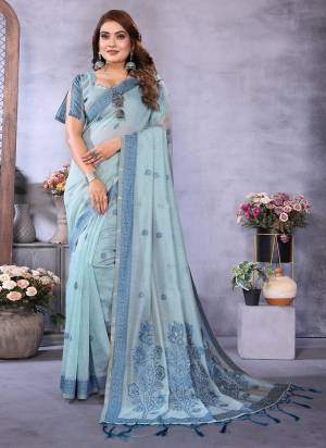 Garb These Festive Party Wear Saree in Fine Colored.These Saree And Blouse is Fabricated On Spun Cotton.Its Beautified With Weaving Jacquard Designer.