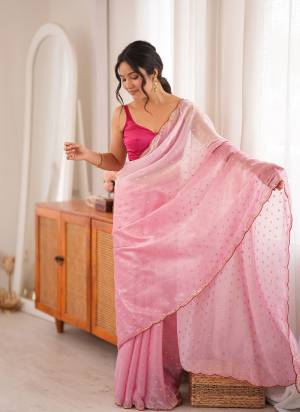 Looking These Fancy Party Wear Saree in Fine Two None Colored.These Saree Are Fendy Satin And Blouse is Ultra Satin Fabricated.Its Beautified With Two Tone Color With Woven Butti Designer,Beads Cut Dana Work.