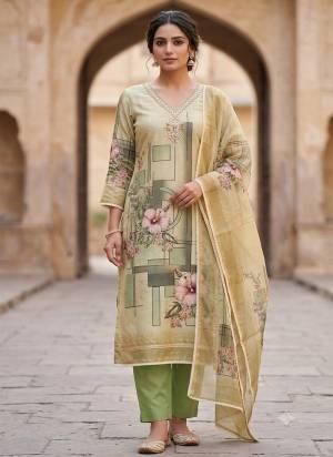 Looking These Suit in Fine Colored Pair With Bottom And Dupatta.These Top Are Simmer Linen Cotton And Dupatta Are Fabricated On Simmer Linen Cotton Pair With Rayon Bottom.Its Beautified With Designer Printed, Hand Work.