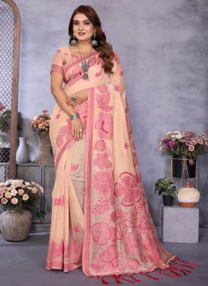 Attractive These Festive Party Wear Saree in Fine Colored.These Saree And Blouse is Fabricated On Spun Cotton.Its Beautified With Weaving Jacquard Designer.