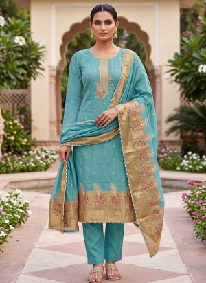 Looking These Suit in Fine Colored Pair With Bottom And Dupatta.These Top Are Banarasi Cotton And Dupatta Are Fabricated On Banarasi Cotton Pair With Rayon Bottom.Its Beautified With Woven Designer, Hand Work.