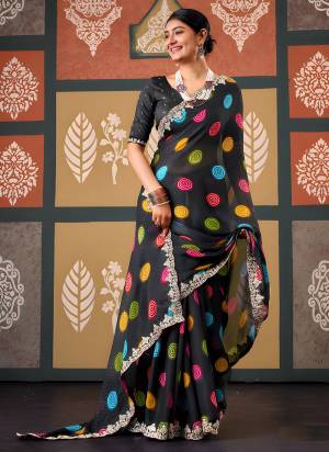Looking These Party Wear Saree in Fine Colored.These Saree Are Chiffon And Blouse is Chiffon Fabricated.Its Beautified With Designer Printed With Embroidery Work.