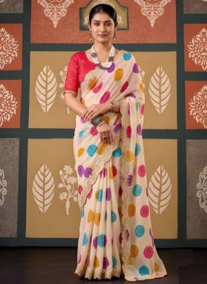Looking These Party Wear Saree in Fine Colored.These Saree Are Chiffon And Blouse is Chiffon Fabricated.Its Beautified With Designer Printed With Embroidery Work.